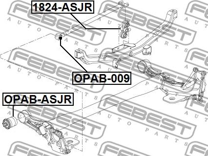 Febest OPAB-009 - Сайлентблок, важеля підвіски колеса autocars.com.ua