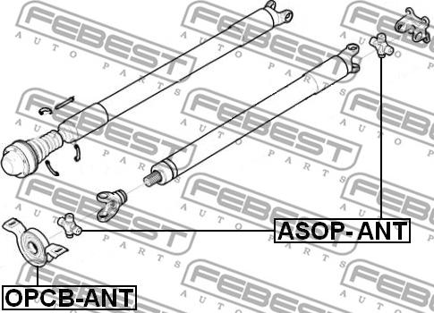 Febest OPCB-ANT - Подвеска, карданный вал avtokuzovplus.com.ua