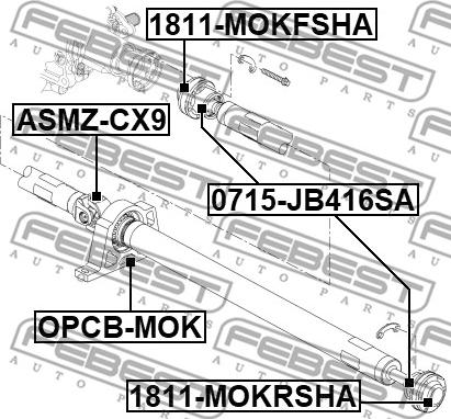 Febest OPCB-MOK - Підвіска, карданний вал autocars.com.ua