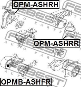 Febest OPMB-ASHFR - Подушка двигателя передняя Astra H 04-10 autocars.com.ua