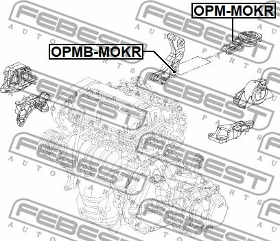 Febest OPM-MOKR - Подушка, опора, подвеска двигателя avtokuzovplus.com.ua