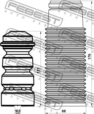 Febest OPSHB-CORDR-KIT - Пилозахисний комплект, амортизатор autocars.com.ua