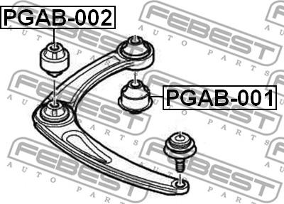 Febest PGAB-001 - Сайлентблок, рычаг подвески колеса avtokuzovplus.com.ua