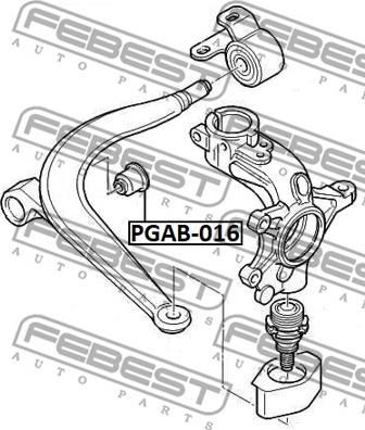 Febest PGAB-016 - Сайлентблок, рычаг подвески колеса avtokuzovplus.com.ua