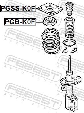 Febest PGB-K0F - Підшипник кочення, опора стійки амортизатора autocars.com.ua