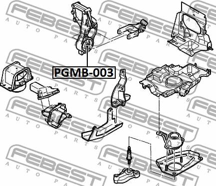 Febest PGMB-003 - Сайлентблок подушки двигателя Citroen C4 04-11 Пр. autocars.com.ua