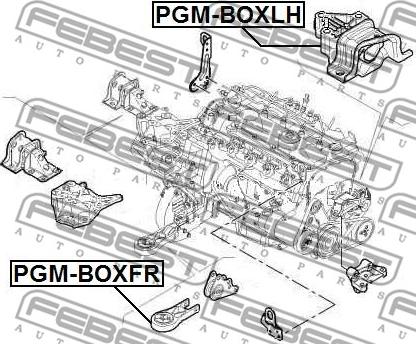 Febest PGM-BOXFR - Подушка, опора, подвеска двигателя autodnr.net