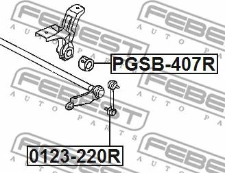 Febest PGSB-407R - Втулка стабілізатора autocars.com.ua