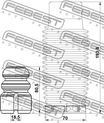 Febest PGSHB-206F-KIT - Пылезащитный комплект, амортизатор avtokuzovplus.com.ua