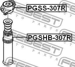 Febest PGSS-307R - Опора стойки амортизатора, подушка autodnr.net