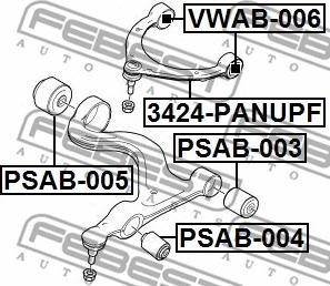 Febest PSAB-004 - Сайлентблок, важеля підвіски колеса autocars.com.ua