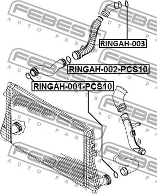 Febest RINGAH-001-PCS10 - Кільце ущільнювача, трубка, що нагнітається autocars.com.ua