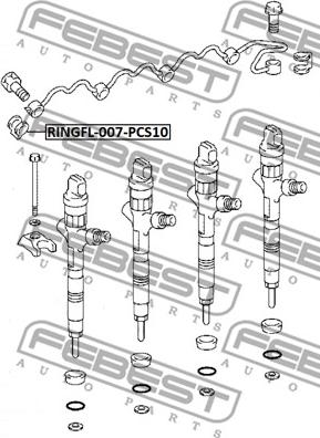 Febest RINGFL-007-PCS10 - Уплотнительное кольцо, клапанная форсунка avtokuzovplus.com.ua