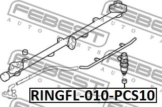 Febest RINGFL-010-PCS10 - Уплотнительное кольцо, клапанная форсунка avtokuzovplus.com.ua