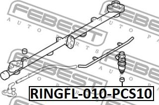 Febest RINGFL-010-PCS10 - Уплотнительное кольцо, клапанная форсунка autodnr.net