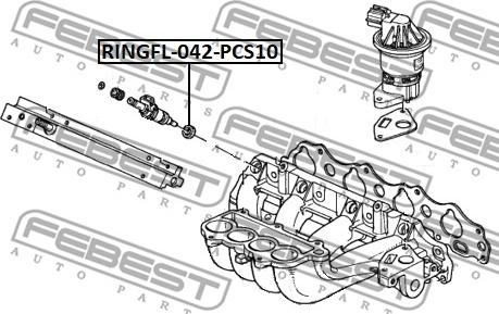 Febest RINGFL-042-PCS10 - Кільце ущільнювача, клапанна форсунка autocars.com.ua