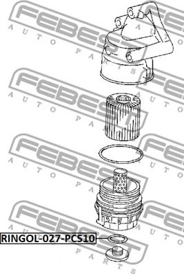 Febest RINGOL-027-PCS10 - Уплотнительное кольцо, резьбовая пробка маслосливного отверстия autodnr.net