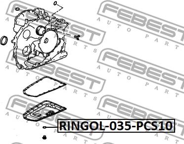 Febest RINGOL-035-PCS10 - КОЛЬЦО УПЛОТНИТЕЛЬНОЕ СЛИВНОЙ ПРОБКИ 10 шт. в уп.-цена за упаковку MITSUBISHI LANCER CY CZ# 2007.0 autodnr.net