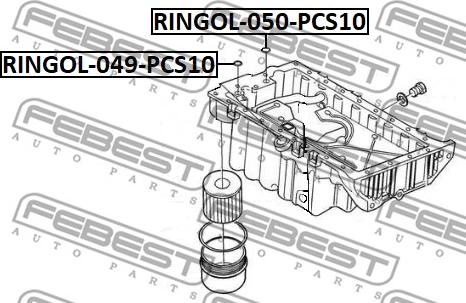 Febest RINGOL-049-PCS10 - Прокладка, масляная ванна avtokuzovplus.com.ua