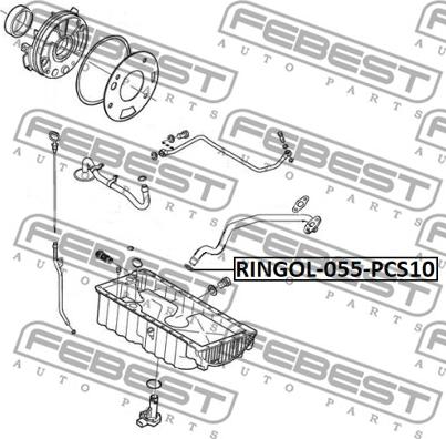 Febest RINGOL-055-PCS10 - Прокладка, випуск масла (компресор) autocars.com.ua