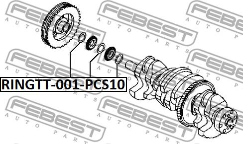 Febest RINGTT-001-PCS10 - Вращающееся кольцо, коленчатый вал avtokuzovplus.com.ua