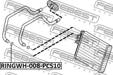 Febest RINGWH-008-PCS10 - Прокладка, фланець охолоджуючої рідини autocars.com.ua