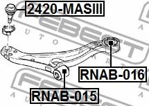 Febest RNAB-016 - Сайлентблок, важеля підвіски колеса autocars.com.ua