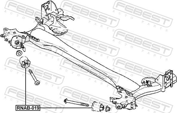 Febest RNAB-019 - Втулка, балка мосту autocars.com.ua