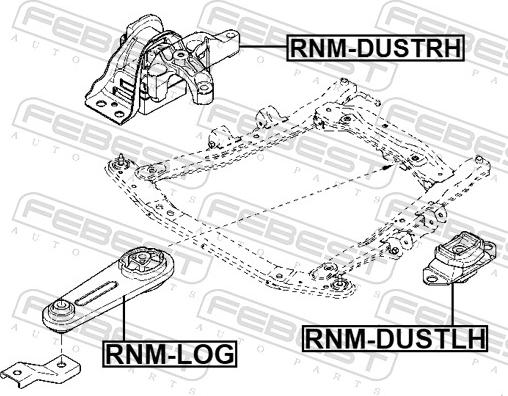 Febest RNM-DUSTRH - Подушка, підвіска двигуна autocars.com.ua