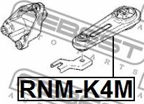Febest RNM-K4M - Опора двигуна - КПП autocars.com.ua