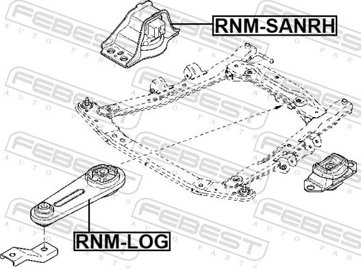 Febest RNM-SANRH - Подушка, підвіска двигуна autocars.com.ua