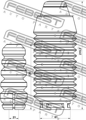 Febest RNSHB-KANGIIF-KIT - Пилозахисний комплект, амортизатор autocars.com.ua