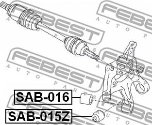 Febest SAB-015Z - Сайлентблок, важеля підвіски колеса autocars.com.ua