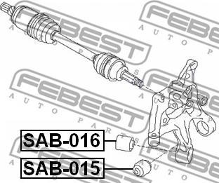 Febest SAB-016 - Сайлентблок, рычаг подвески колеса avtokuzovplus.com.ua