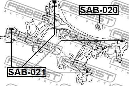 Febest SAB-020 - Опора, диференціал autocars.com.ua