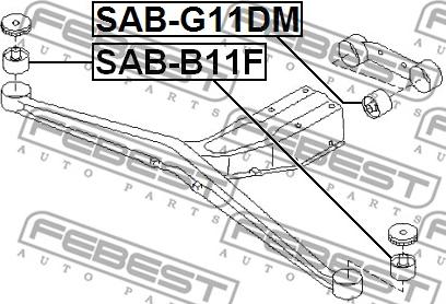 Febest SAB-B11F - Опора, дифференциал avtokuzovplus.com.ua