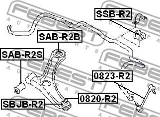 Febest SAB-R2B - Сайлентблок, рычаг подвески колеса avtokuzovplus.com.ua