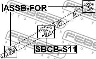 Febest SBCB-S11 - Підвіска, карданний вал autocars.com.ua