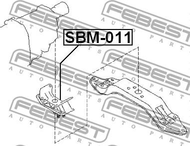 Febest SBM-011 - Подушка, підвіска двигуна autocars.com.ua