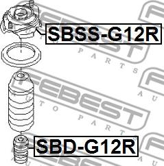 Febest SBSS-G12R - Опора стойки амортизатора, подушка avtokuzovplus.com.ua