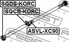 Febest SGCB-KORC - Підвіска, карданний вал autocars.com.ua