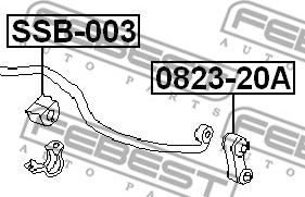 Febest SSB-003 - Втулка, стабілізатор autocars.com.ua