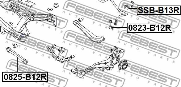 Febest SSB-B13R - Втулка, стабілізатор autocars.com.ua