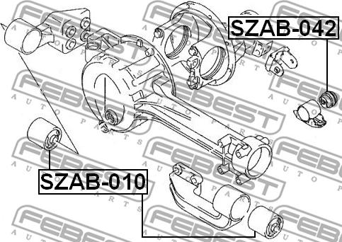 Febest SZAB-042 - Опора, дифференциал avtokuzovplus.com.ua