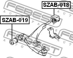 Febest SZAB-018 - Сайлентблок, важеля підвіски колеса autocars.com.ua