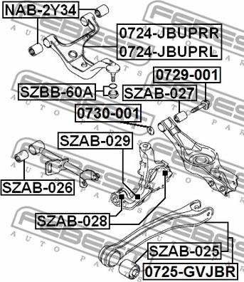 Febest SZAB-029 - Сайлентблок задней цапфы Grand Vitara-Escudo 06-14 autocars.com.ua