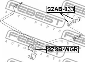 Febest SZAB-033 - Сайлентблок, рычаг подвески колеса avtokuzovplus.com.ua