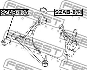 Febest SZAB-035 - Сайлентблок, важеля підвіски колеса autocars.com.ua