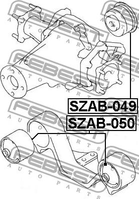 Febest SZAB-049 - Опора, дифференциал avtokuzovplus.com.ua