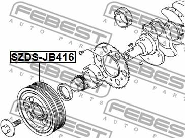 Febest SZDS-JB416 - Ремінний шків, колінчастий вал autocars.com.ua